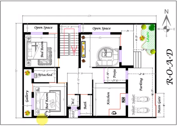 1400 Sq Ft House Plan | Best 2Bhk House Plan With Car Parking | Dk 3D Home  Design