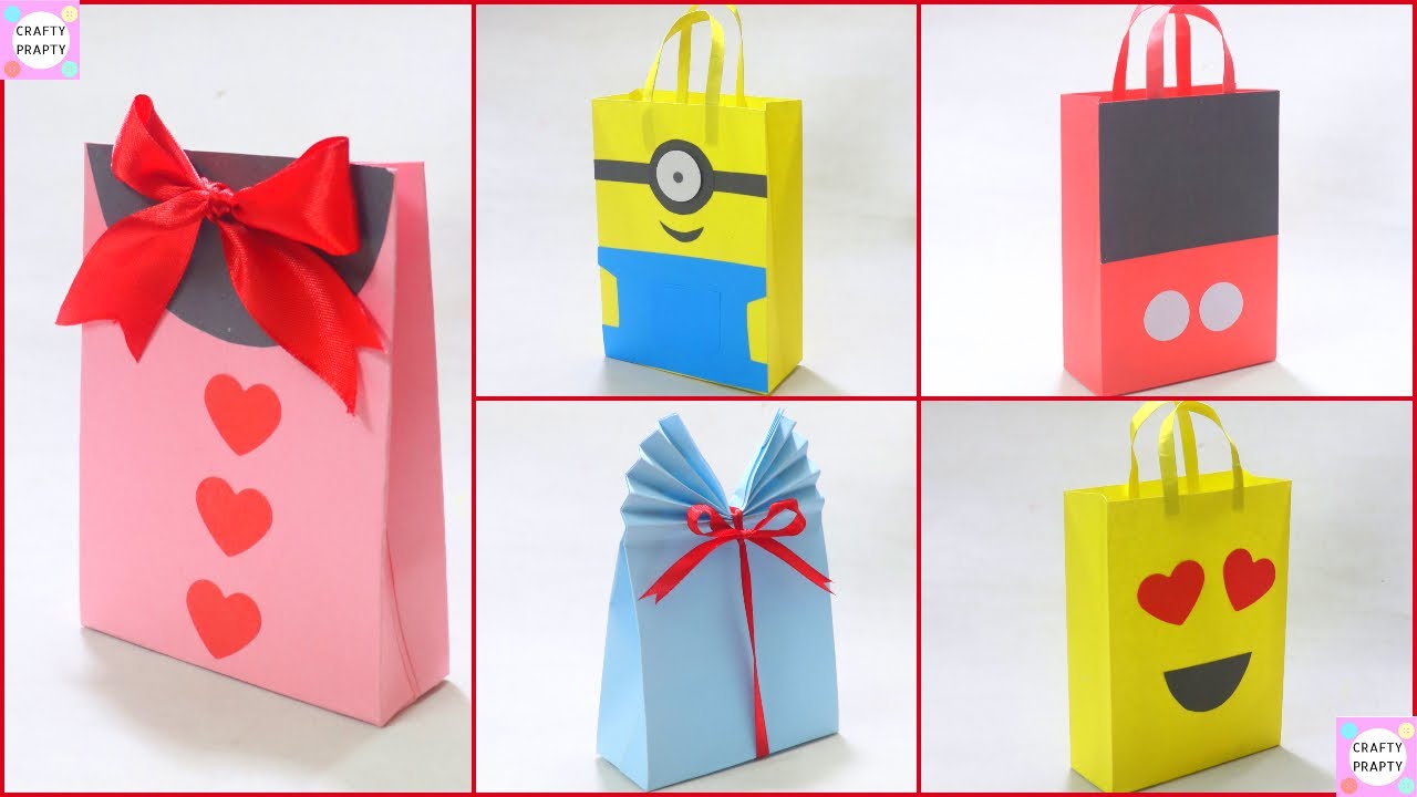 5 Type Of Paper Bag/ Diy 5 Paper Bag/Diy Paper Bag For Treat/Diy Goodie Bag  /Candy Bag - Youtube