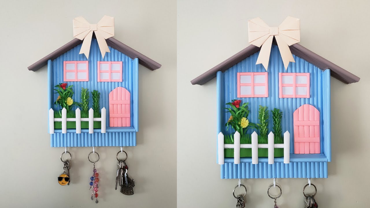 Beautiful Key Stand Ideas | How To Make Key Holder With Waste Paper -  Youtube