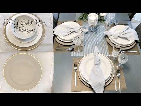 DIY Gold Rim Plate Charger